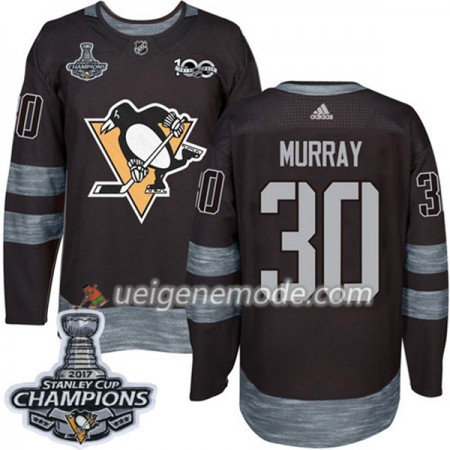 Herren Eishockey Pittsburgh Penguins Trikot Matt Murray 30 1917-2017 100th Anniversary Adidas Schwarz 2017 Stanley Cup Champions Authentic